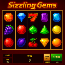 Vulkan Vegas - Machine à Sous Sizzling Gems - Jeu de Casino Pierres Précieuses